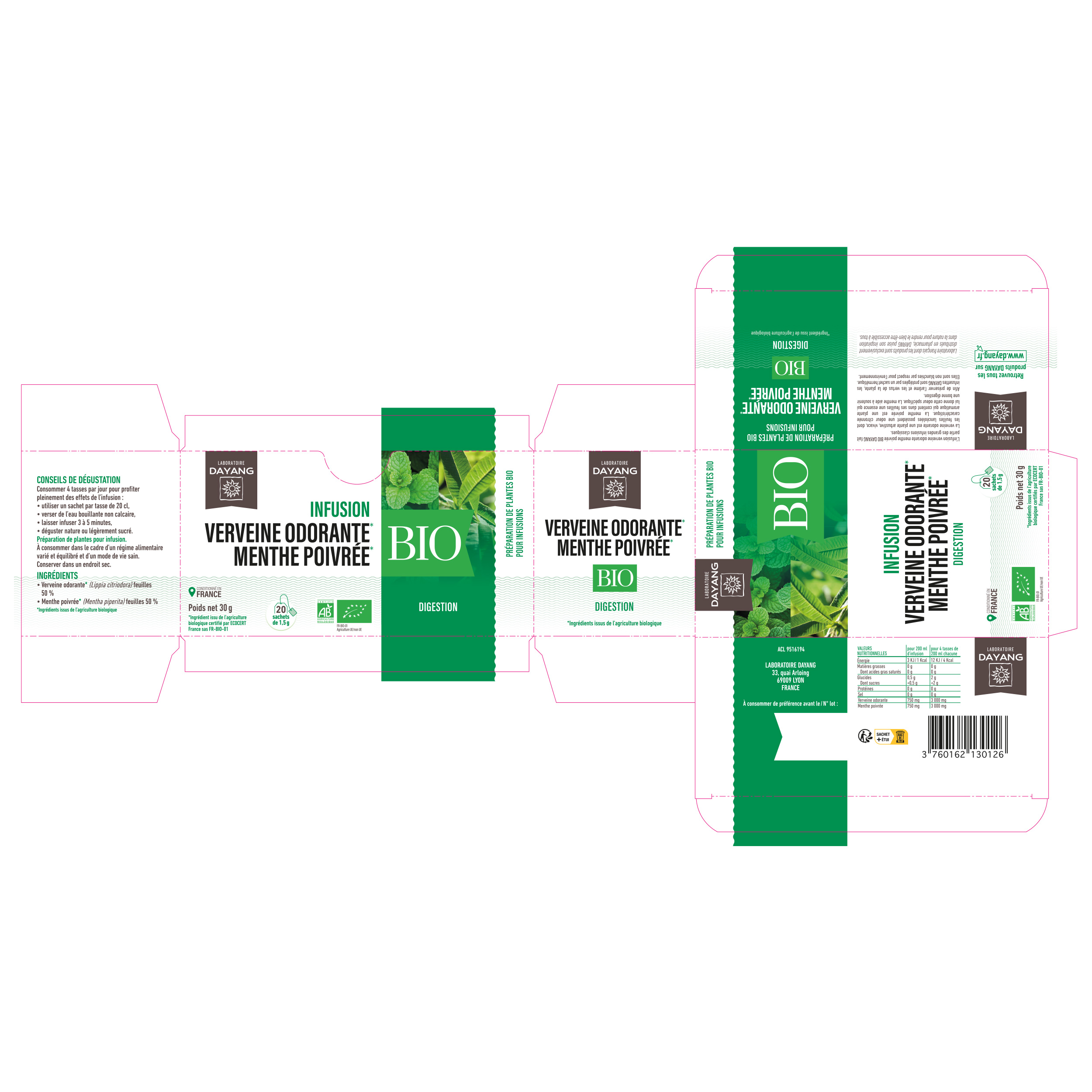Verveine odorante Menthe poivrée BIO