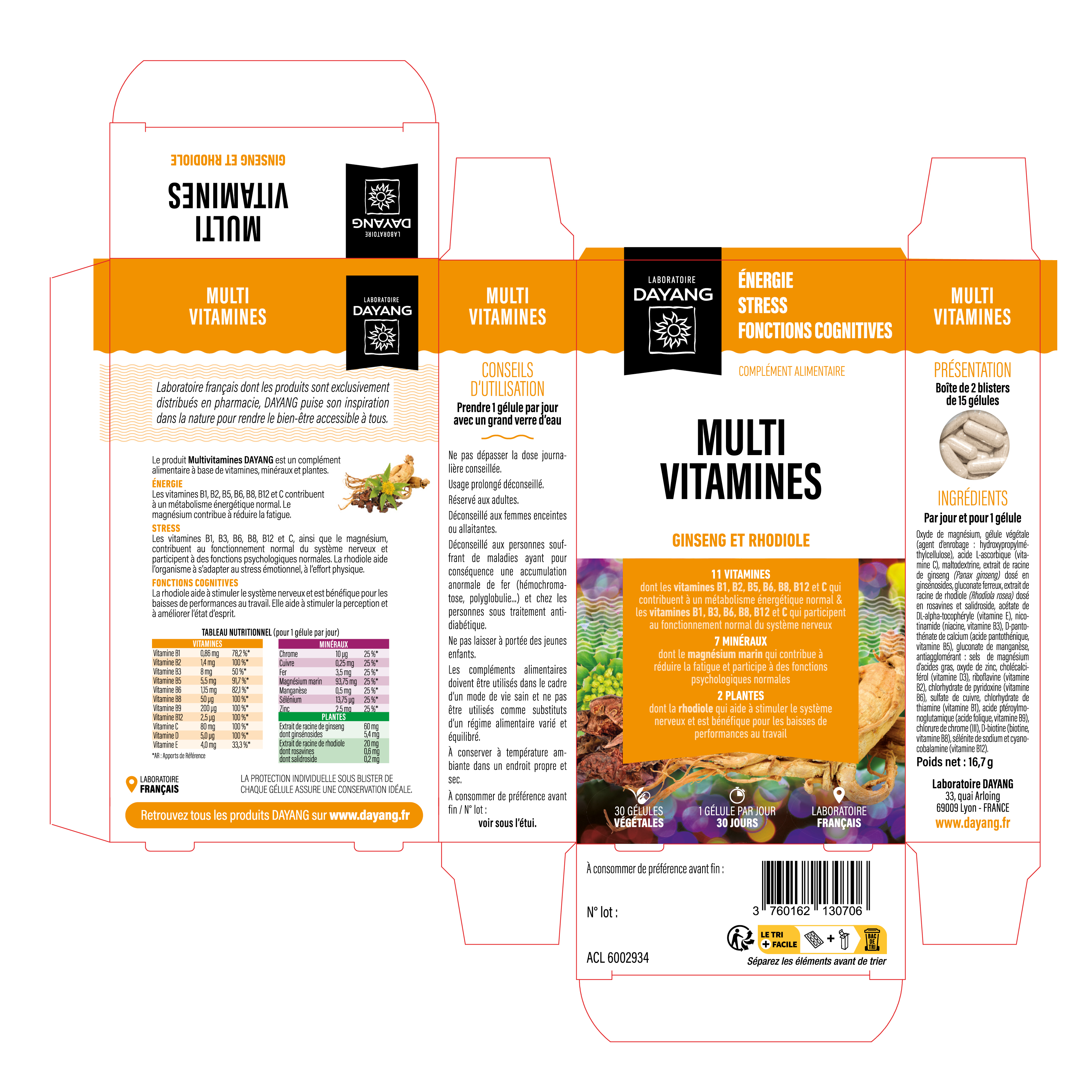 Multivitamines ginseng rhodiole