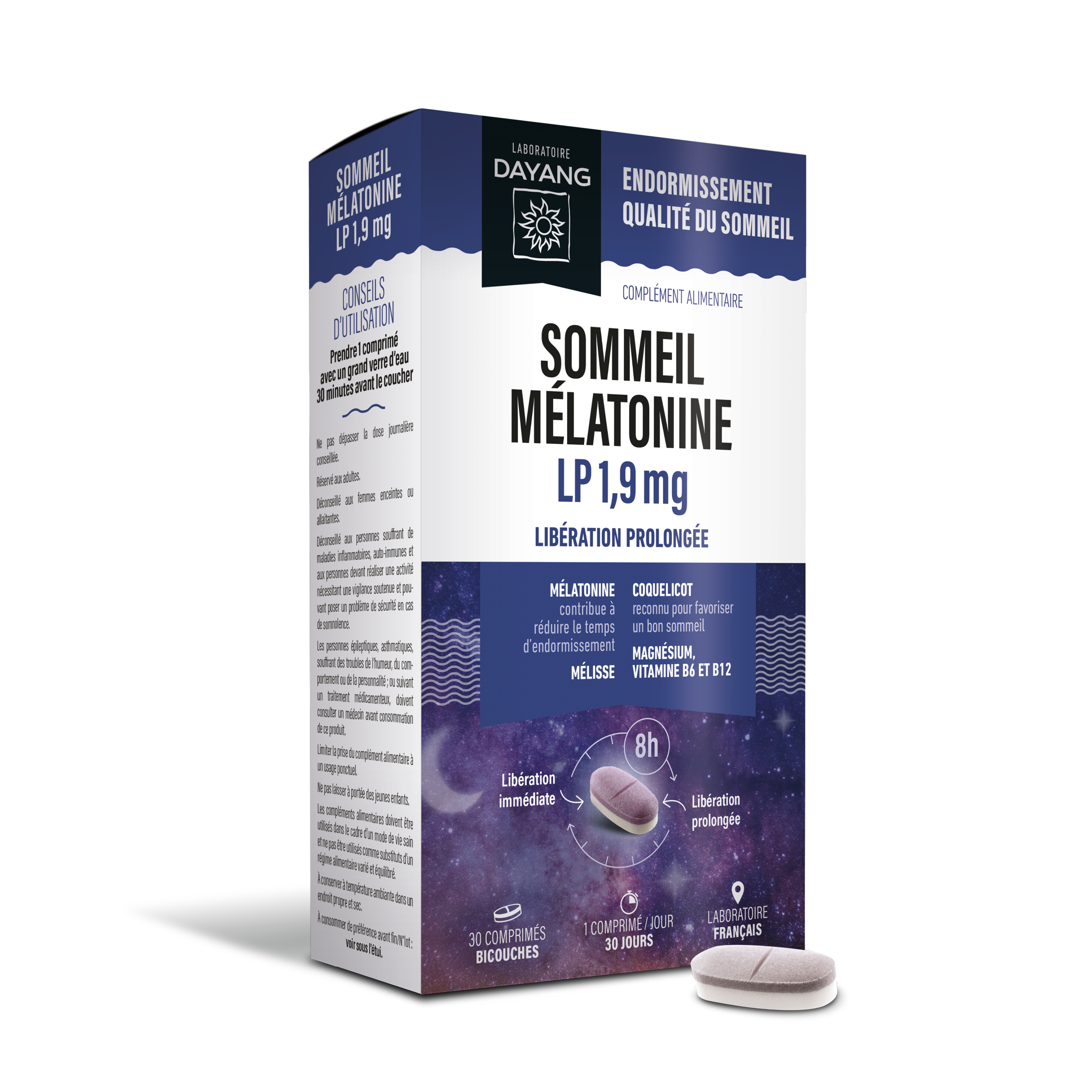 Sommeil mélatonine LP 1,9 mg